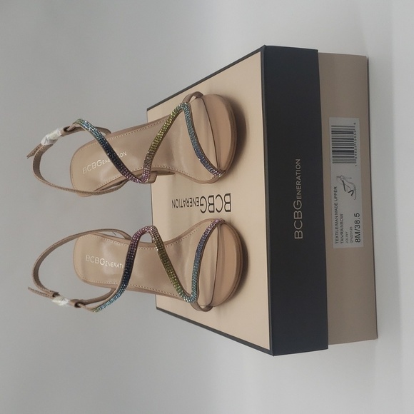 1126- BCBGENERATION Joliny Tan Rainbow Colors Women's Sandals Size 8 M NWT - Picture 8 of 11